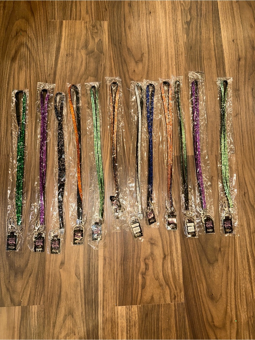 NWT 12 bling Crystal Assorted Sparkle Lanyard Keyring VIP Identification Badge